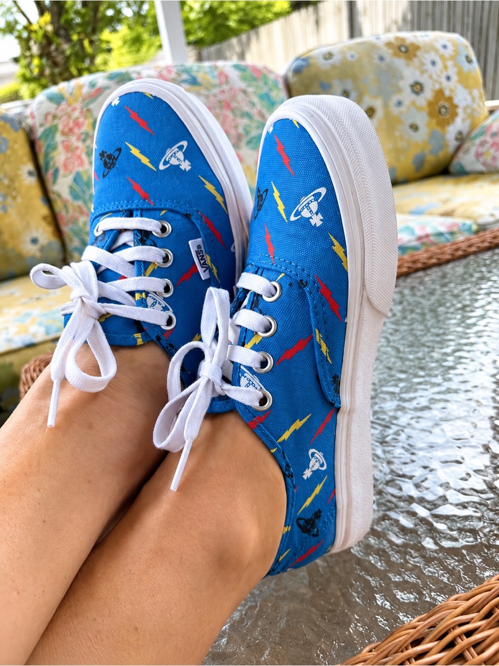 Vans x Vivienne Westwood Thunderbolt Orbs Blue Sneakers 6.5